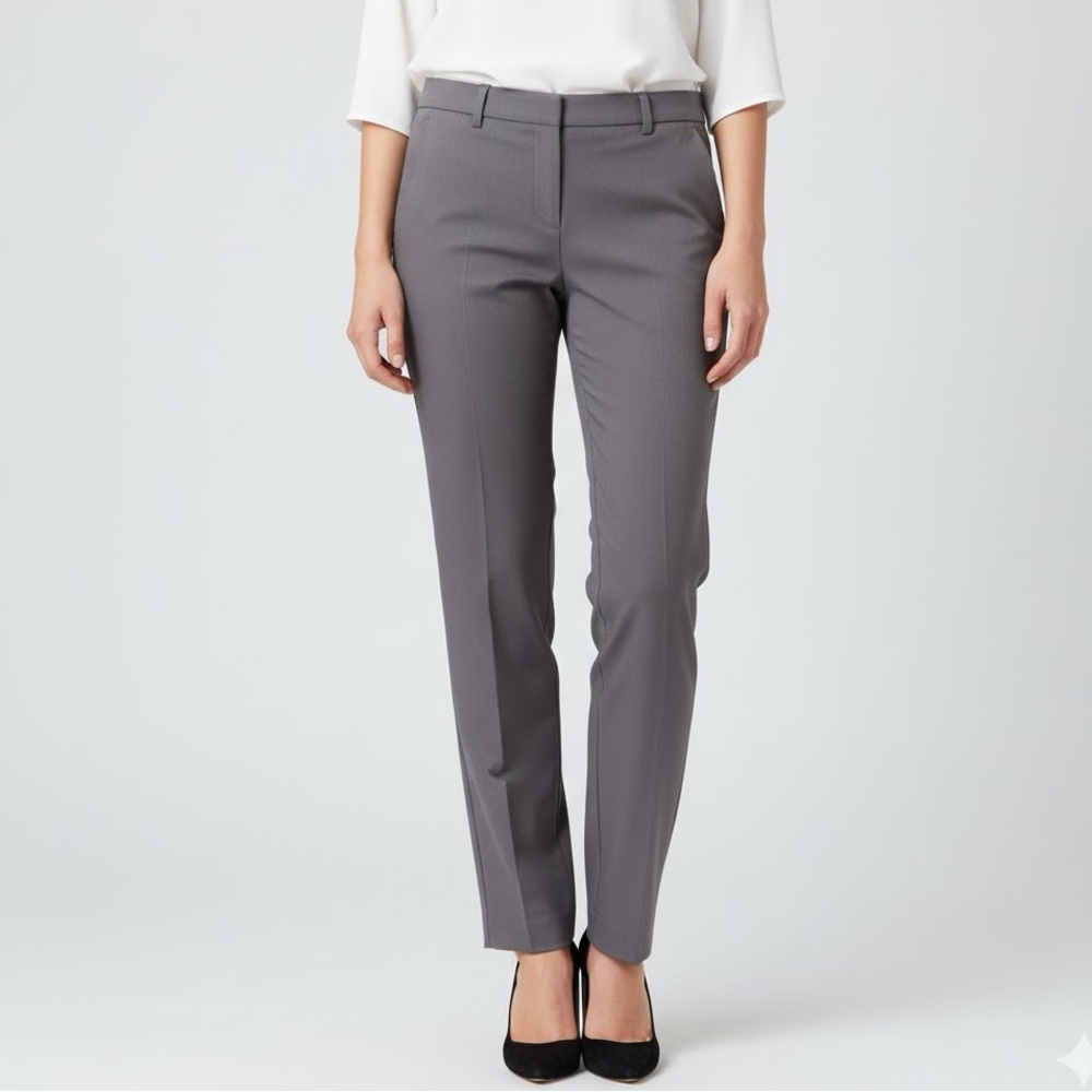 H&M SZ 4 CAREER SLACKS TROUSERS PANTS COLOR GRAY PREPPY PROFESSIONAL OFFICE WORK